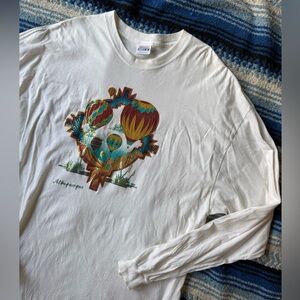 Vintage Albuquerque puff paint hot air balloon long sleeve white Hanes tee 3XL